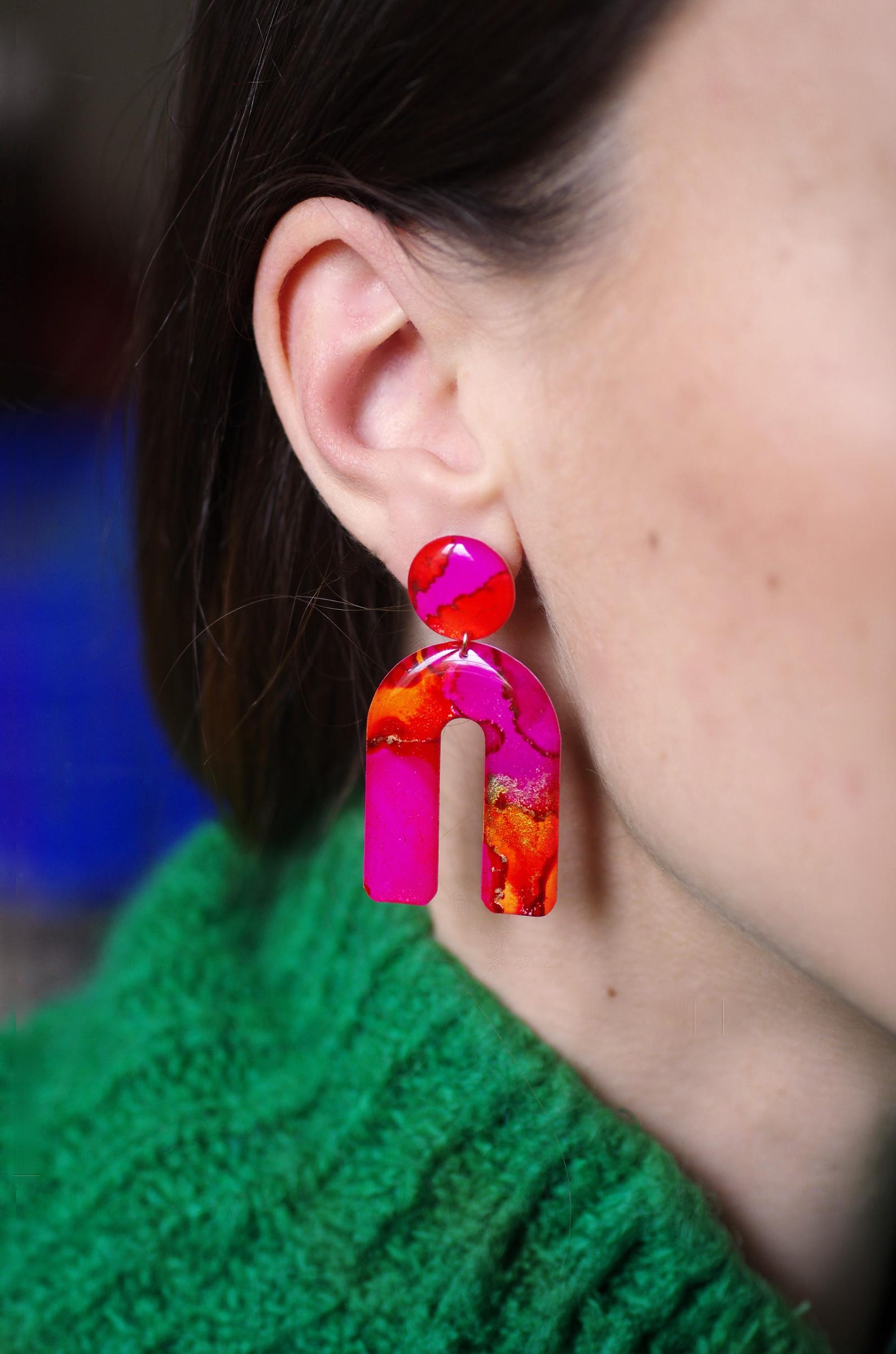Boucles d’oreilles arches colorées