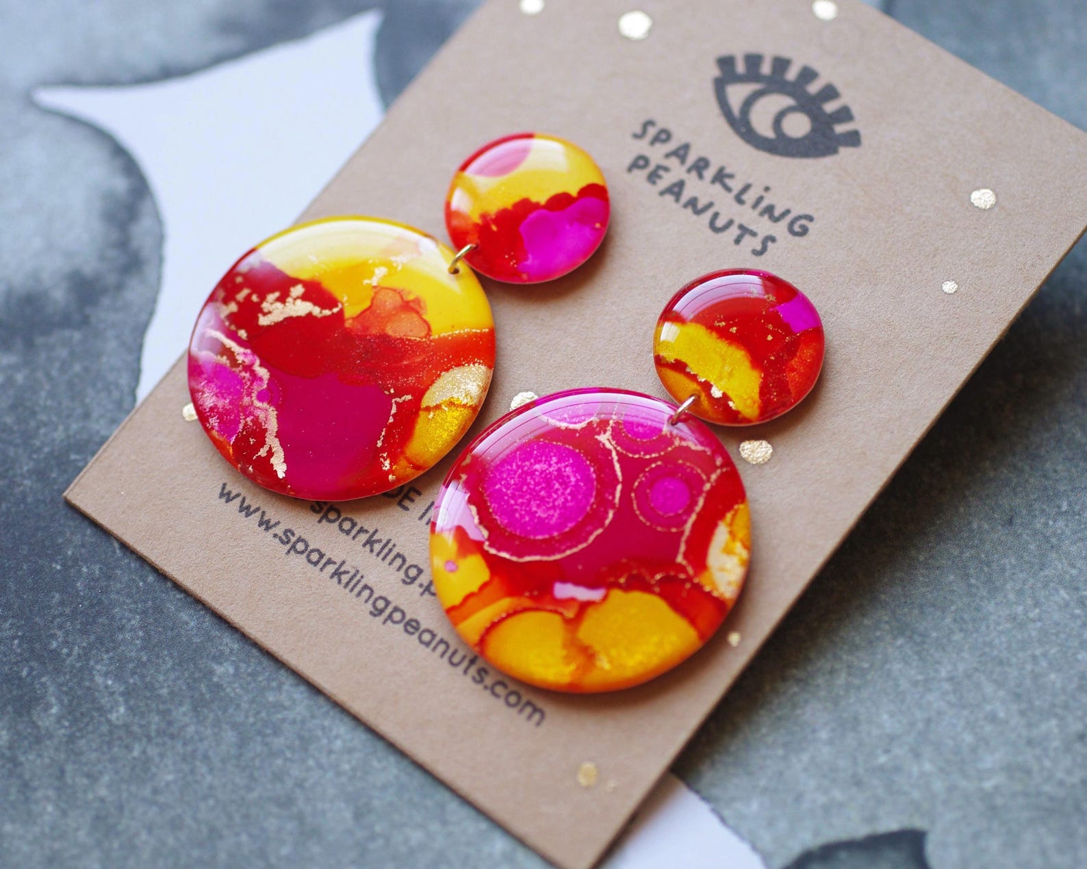 Boucles d’oreilles rondes colorées